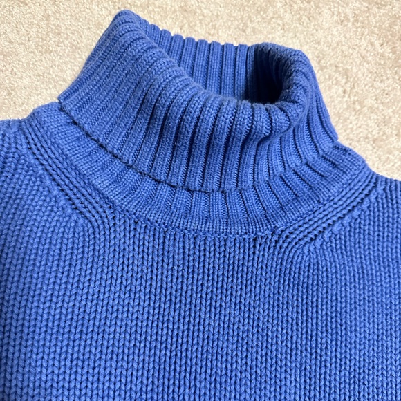 LOFT blue turtleneck sweater size large - Picture 2 of 9